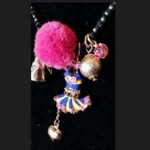 Betsey Johnson Varsity Cheerleader Pom Necklace